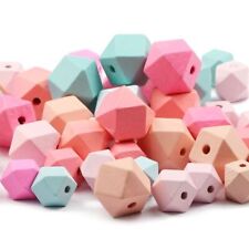 Octagonal Wood Spacer Beads-Faceted Wooden Bead DIY Crafting Jewelry Making 9Pcs