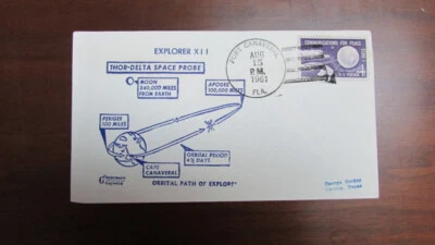 UNITED STATES SPACE EXPLORER 12 SATTELITE AUGUST 1961 CACHET ADDRESSED COVER - Image 1 of 2