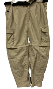 W W Sportsman hellbraune wandelbare Cargo Angelhose Shorts für Herren L 32 Reißverschluss khaki - Bild 1 von 9