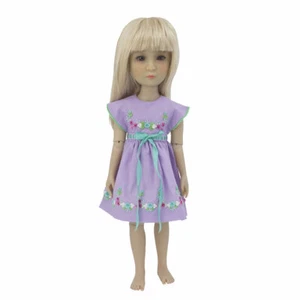 Boneka Rich Embroidered Dress Purple Fits RFF and Little Darling - Picture 1 of 1