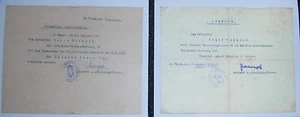 TEDESCO - 2 x certificati medaglia. Croce di ferro e sassone F.A. Medaglia. Unità radio. - Foto 1 di 5