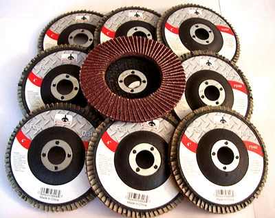 10 DISCOS ALETA GOLIATH INDUSTRIAL 4" GRANO 80 FD480 AMOLADORA ANGULAR RUEDAS DE LIJADO Foto 1 de 2