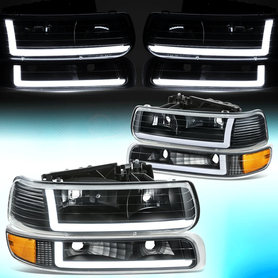 Faróis traseiros de LED preto âmbar Silverado Suburban Tahoe 1999-2006 - Imagem 1 de 4