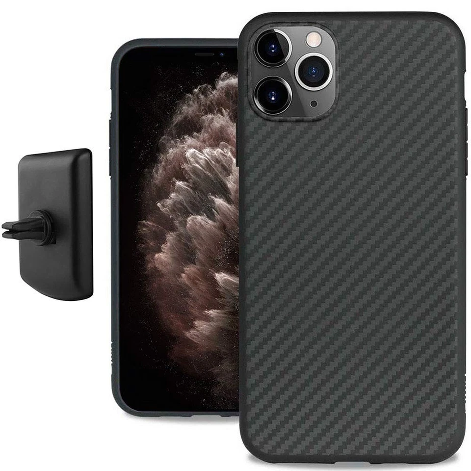 Evutec Karbon iPhone 11 Pro Max Apple Case Smooth Aramid F Black W/car Vent