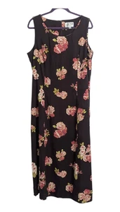 Vintage Julian Taylor braun Blumen Maxikleid Größe 18 Fee Grunge Landhaus - Bild 1 von 4