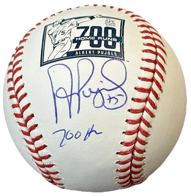 Albert Pujols Signed Cardinals HR#700 w/inscription Logo Baseball JSA EXACT BALL - Image 1 of 2