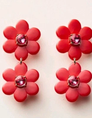 Kate Spade New York x Target - Pendientes lineales florales rojos/rosa.  Foto 1 de 4