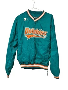 Vintage Miami Dolphins Jacket Sz XL NFL Pro Line Authentic Starter Pullover 90s - Picture 1 of 6