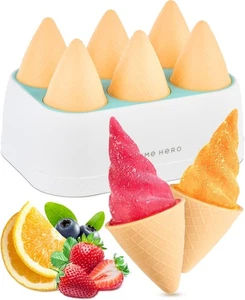6Pc Popsicle Molds Unique, Mess-Free cone shape Silicone BPA Free Easy Release - Picture 1 of 4