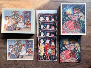 31 vtg Lang Christmas Card Lot Angels Santa Children Folk Art 1990’s - Picture 1 of 12