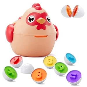 Easter Basket Stuffers Essentials for Toddler with 12PCS Matching Eggs, Egg - Picture 1 of 8