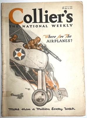 COLLIERS Magazine - May 1918 - WWI FIGHTER PLANE Cover / Cavalry / RED CROSS - Image 1 of 4