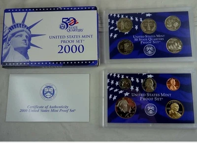 2000-S US Mint Proof Set 10 Coin Set OGP Original Government Packaging COA - Image 1 of 4