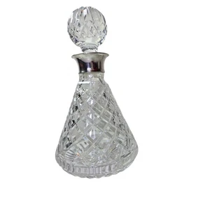 Vintage Waterford Kristall Lismore 10" Karaffe STERLINGSILBER Halsband mit Box - Bild 1 von 11