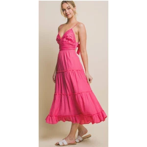 Love Tree Häkeltop Tie Back Midikleid Größe Small 2-6 - Bild 1 von 7