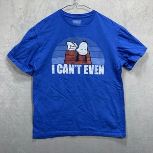 Camicia Uomo Hybrid Apparel Peanuts Snoopy I Can't Even Blu Grafica Taglia Media - Foto 1 di 7