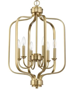 Craftmade 50536 Bolden 6 Light 18"W Taper Candle Pendant - Brass - Picture 1 of 12