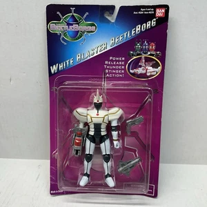 Modellino vintage 1996 Saban BeetleBorgs White Blaster Battleborg Bandai MOC - Foto 1 di 5