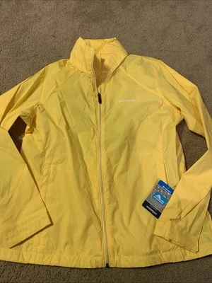 NUEVO CON ETIQUETAS Columbia Switchback III Chaqueta Impermeable Mujer’s XL Amarillo Cremallera Capucha Foto 1 de 4
