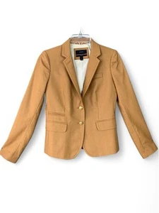 J.Crew Blazer Women’s SZ 2 Camel Beige Wool Original Schoolboy Preppy  - Picture 1 of 5