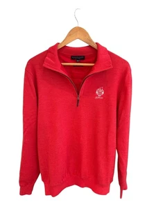 Fairway & Greene Red Merino Wool M Mens Half-Zip Pullover Sweater - Picture 1 of 7