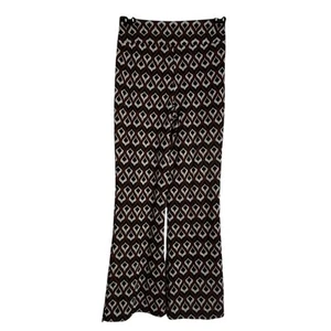 Like an Angel Sz M Retro Stretchy Pants Geometric Print Flare Leg Rave Disco - Picture 1 of 13