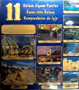 Deluxe 11 pk (7250 pcs) Plaza de Cibeles Albufeira Beach Otavalo Market Puzzle - Picture 1 of 1