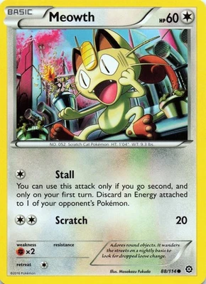 Meowth 88/114 XY - Steam Siege  - LP - Image 1 of 2