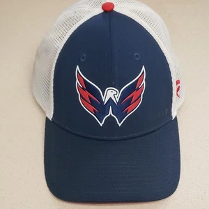 Washington Capitals Hat Snapback Blue White Fanatics Trucker Mesh Cap NHL - Picture 1 of 14
