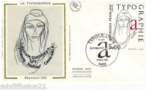 1986 - SEIDENUMSCHLAG FDC 1. TAG - DIE TYPOGRAFIE - RAYMOND GID - BRIEFMARKE Yv.2407 - Bild 1 von 1