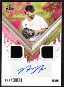 2021 Nick Neidert Diamond Kings Baseball Dual Swatch Auto Miami DKNS-DD - Picture 1 of 2
