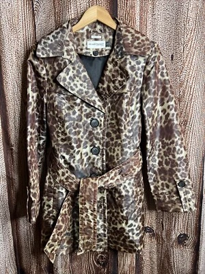 Hilary Radley 豹纹雨衣腰带风衣小号 — 第 1/3 张图片