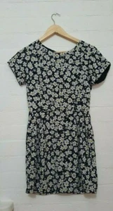 MIKA & GALA Label Womens White Yellow Daisy's Straight Relaxed Dress, Size 10 - Picture 1 of 6