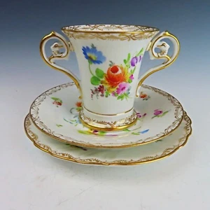 Richard Klemm 6er Sets Tassen Untertassen & 5 Dessertteller Dresden Blumen ca. 1888 - Bild 1 von 19