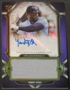Yandy Diaz 2024 Topps Triple Threads Autograph Jersey (01/75) Tampa Bay Rays - Picture 1 of 2