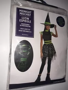 Witch Costume Midnight Mischief Glow In the Dark 2 Pc. Child Girls XL 14/16 NEW - Picture 1 of 5