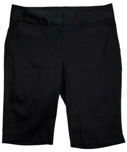 Attention Stretch Black Bermuda Mid Rise Shorts Women's Size 6