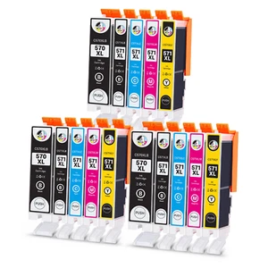 15 Ink Cartridge For Canon MG5700 MG5750 MG5751 MG5752 MG6800 PGI570XL CLI571XL - Picture 1 of 6