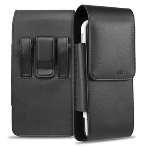 Funda de transporte vertical con clip para cinturón de cuero PU para Apple/Samsung - Imagen 1 de 11