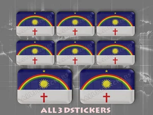 8 x 3D Stickers Resin Domed Flag Pernambuco - Adhesive Decal Vinyl - Picture 1 of 1