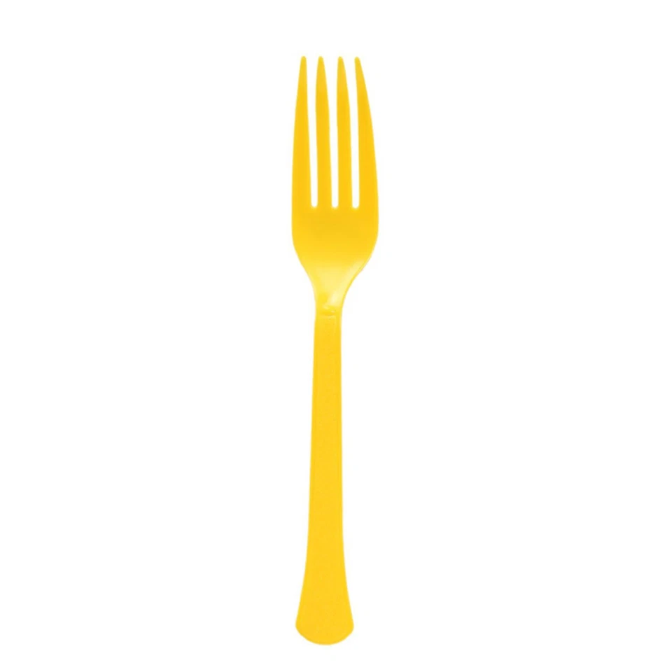 Creative converting Premium 24 Count Plastic forks light yellow heavy duty - Image 1 of 1