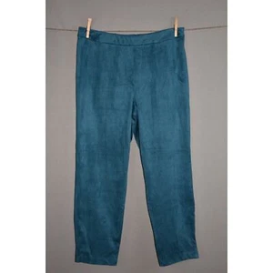 BOB MACKIE NEW $61 Slim Leg Faux Suede Pull-On Pants in Teal XSP - Picture 1 of 3