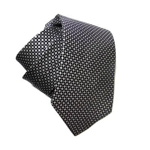 Corbata de seda con estampado negro blanco gris clase Dis cuadrado Made IN Italy - Imagen 1 de 1