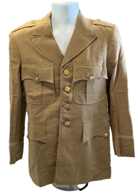 ORIGINAL WWII US Army Air Force Officer Pilot Uniform Wool Khaki Summer Jacket - Image 1 of 4