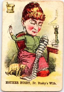 1800s Mother Busby, Dr. Busby's Wife Victorian Trade Card - Picture 1 of 2