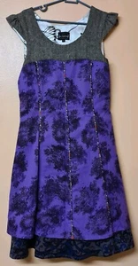 St Martins Dress Purple Floral Layered Sleeveless Size Medium - Picture 1 of 6