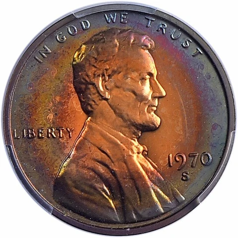 1970 S Lincoln Memorial Proof Cent PCGS PR66 Rim Toned Cover