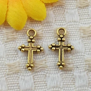 720 Pcs Antique Gold Plated Cross Charms Pendant 15X9MM S5320 - Picture 1 of 4
