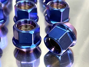 4x set 12x1.25 17mm 60 deg Acorn Titanium Lug Wheel Nut Open - Picture 1 of 5