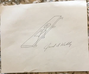 DIBUJO ORIGINAL MICROCHIP JACK KILBY Firmado a Mano Autografiado 8 X 11 con Certificado de Autenticidad - Imagen 1 de 1